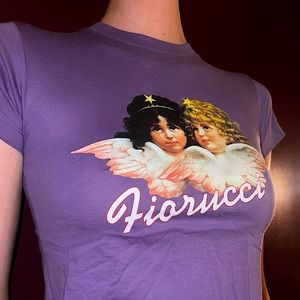 Fiorucci Purple Angels Crop Tee